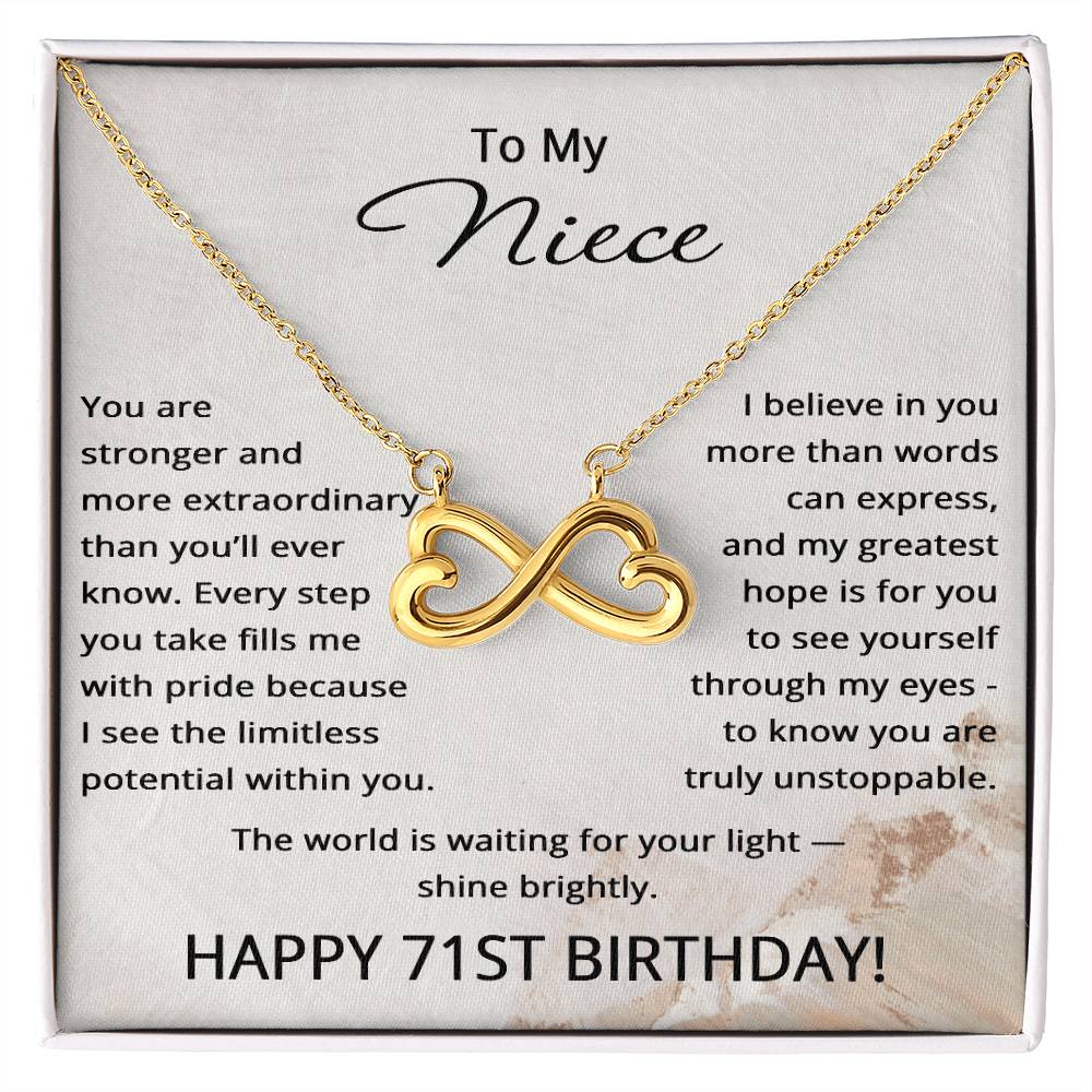 71st Birthday Gifts for Niece - 71st Birthday Necklace for Niece - To My Niece Necklace