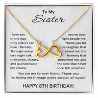 Load image into Gallery viewer, 8th Birthday Gifts for Sister - To My Sister Necklace - 8 Years Old
