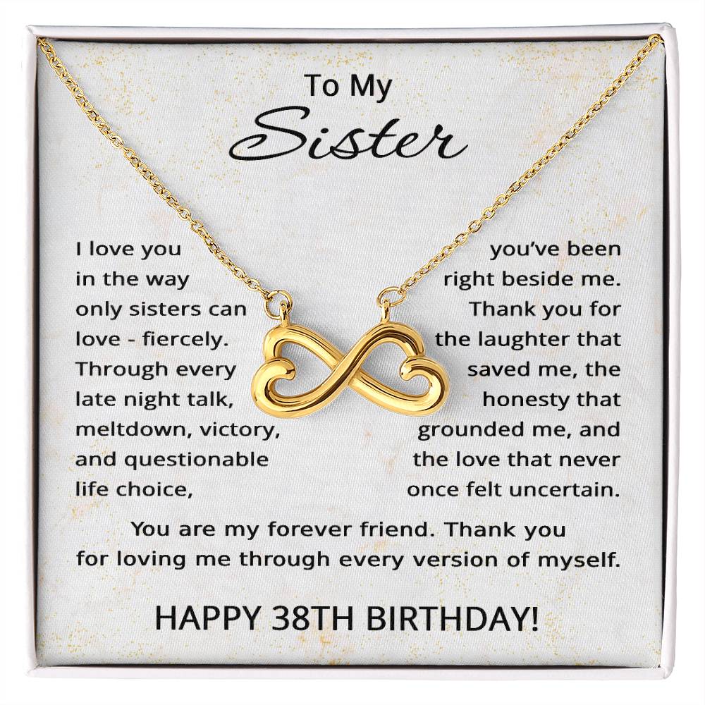 38th Birthday Gifts for Sister - To My Sister Necklace - 38 Years Old