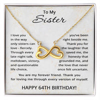 Load image into Gallery viewer, 64th Birthday Gifts for Sister - To My Sister Necklace - 64 Years Old
