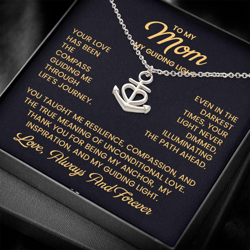 Mom Anchor Necklace – Mother's Day Gift from Daughter, Thank You Necklace for Mom, Single Mom Gift