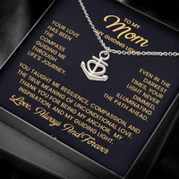 Load image into Gallery viewer, Mom Jewelry with Message Card – Anchor Necklace “My Guiding Light” Gift for Mom
