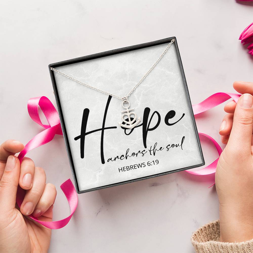 Anchor Necklace for Women Inspirational Necklace Motivational Necklace Christmas Gifts for Christians Hebrews 6:19 Gift Hebrews 6 19