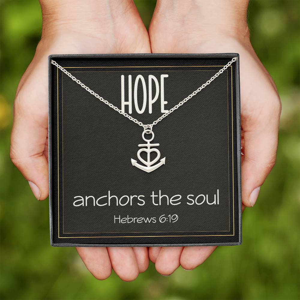 Hebrews 6 19 Necklace Hope Necklace Anchors the Soul Necklace Baptism Gifts for Her Anchor Pendant Inspirational Necklace Motivational Christian Gifts