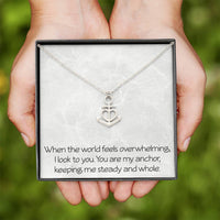 Load image into Gallery viewer, Annivesary Necklace for Wife With Message Valentine's Day Birthday Christmas Anchor Pendant for Women Girlfriend Friendship Best Friend Motivational Inspirational
