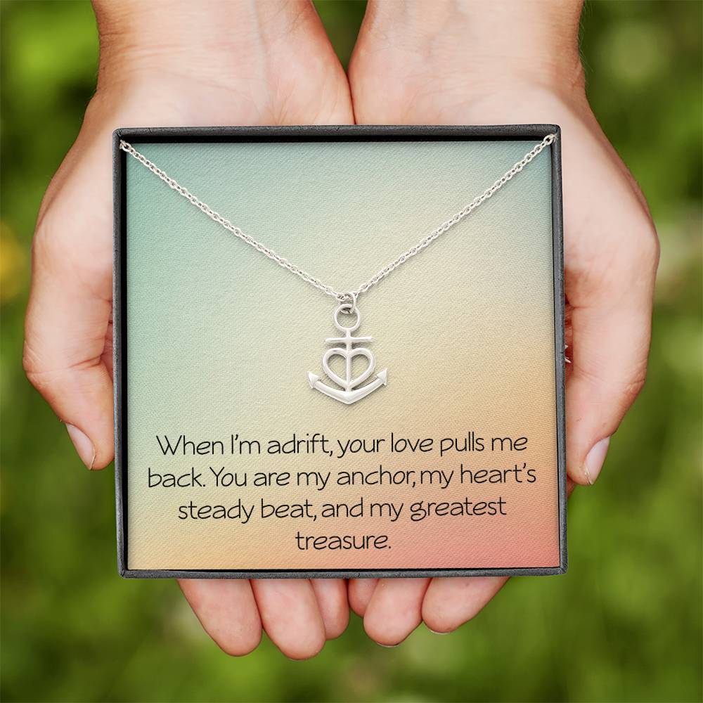 Valentine's Necklace for Women Anchor Necklace With Sentimental Message Anniversary Jewelry for Her Women Christmas Birthday Motivational Inspirational