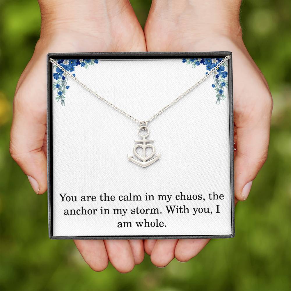 Anchor Necklace Gift With Love Message Card Sentimental Anchor Pendant Gift The Storm Necklace Motivational Inspirational