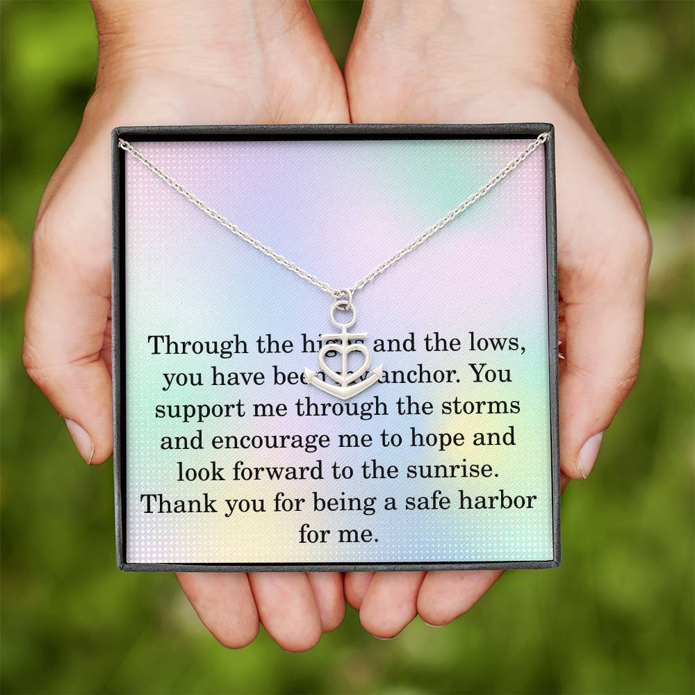 Anchor Penant Necklace for Women Support Christmas Gift Illness Cancer Survivor Surgury Christmas Gifts for Her