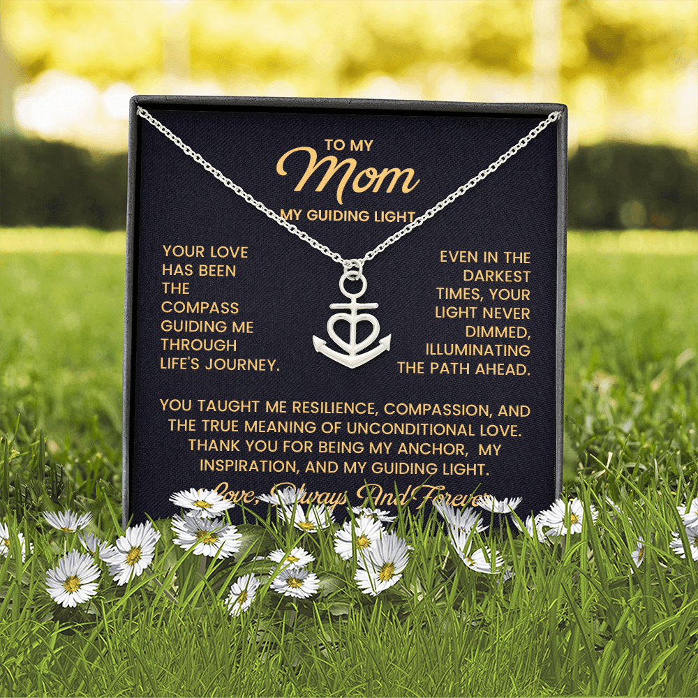 Mom Anchor Necklace – Mother's Day Gift from Daughter, Thank You Necklace for Mom, Single Mom Gift