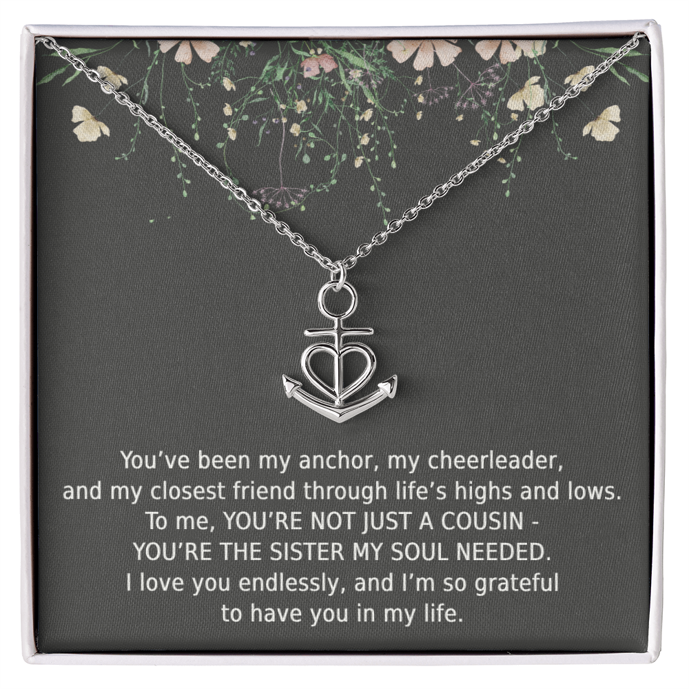 Cousin Necklace Sister Cousin Gifts for Women Cousin Jewelry for Women Anchor Pendant Soul