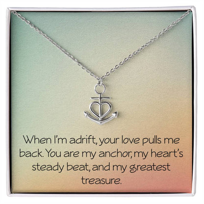 Valentine's Necklace for Women Anchor Necklace With Sentimental Message Anniversary Jewelry for Her Women Christmas Birthday Motivational Inspirational