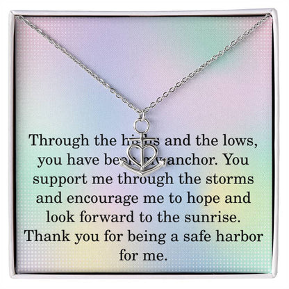 Anchor Penant Necklace for Women Support Christmas Gift Illness Cancer Survivor Surgury Christmas Gifts for Her