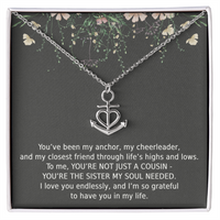 Load image into Gallery viewer, Cousin Necklace Sister Cousin Gifts for Women Cousin Jewelry for Women Anchor Pendant Soul
