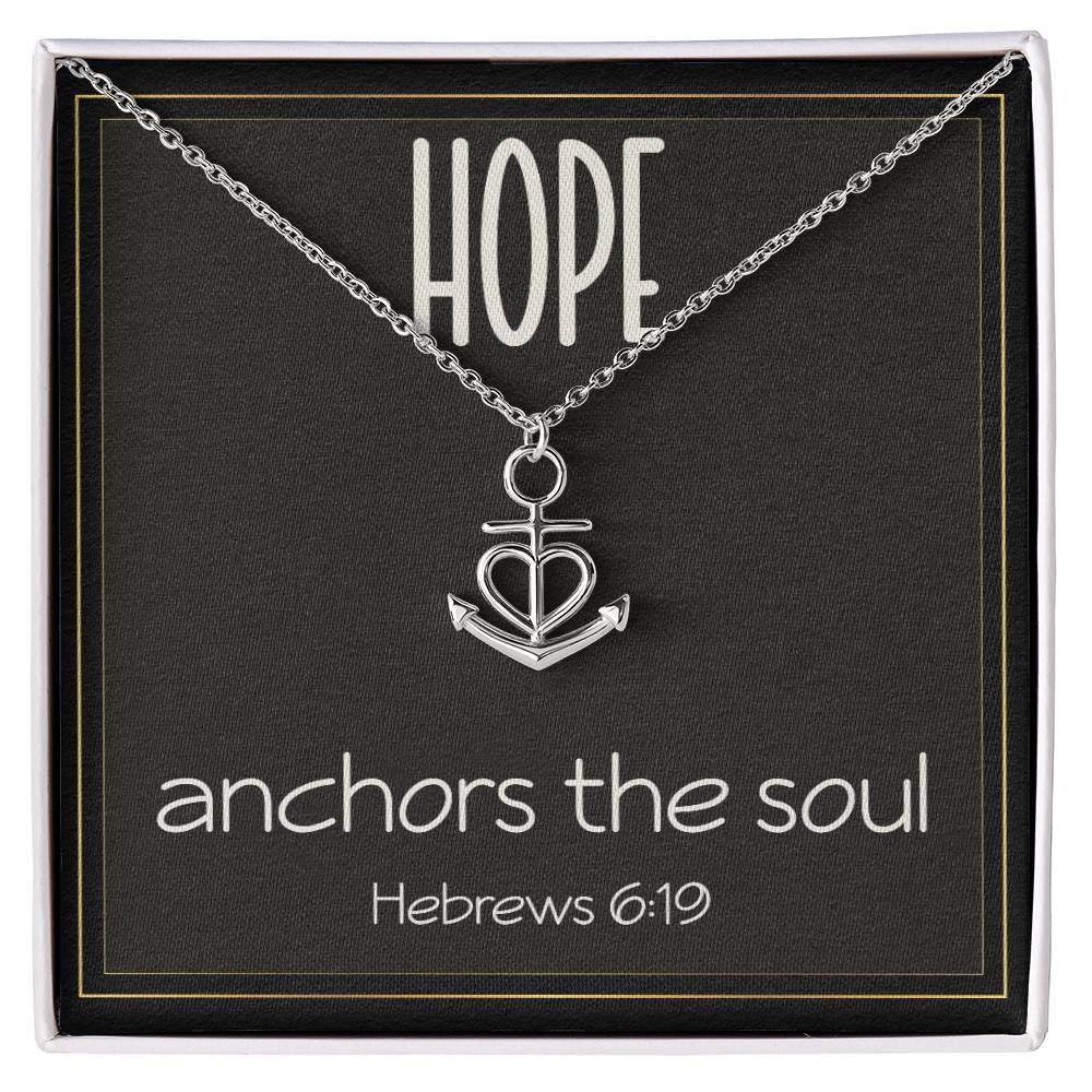 Hebrews 6 19 Necklace Hope Necklace Anchors the Soul Necklace Baptism Gifts for Her Anchor Pendant Inspirational Necklace Motivational Christian Gifts