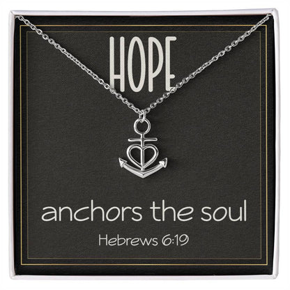 Hebrews 6 19 Necklace Hope Necklace Anchors the Soul Necklace Baptism Gifts for Her Anchor Pendant Inspirational Necklace Motivational Christian Gifts