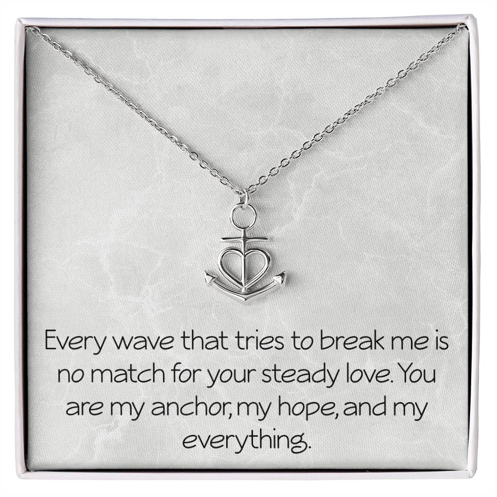 Anniversary Necklace for Women Anchor Necklace With Emotional Message Valentine's Day Christmas Birthday Friendship Motivational Inspirational