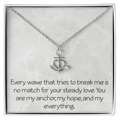 Anniversary Necklace for Women Anchor Necklace With Emotional Message Valentine's Day Christmas Birthday Friendship Motivational Inspirational