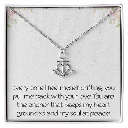 Heartfelt Anchor Necklace With Loving Message Meaningful Necklace Gift For Husband Wife or Friend Motivational Inspirational