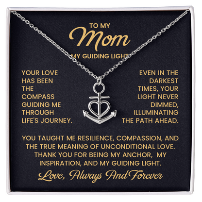 Mom Anchor Necklace – Mother's Day Gift from Daughter, Thank You Necklace for Mom, Single Mom Gift