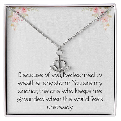 Anchor Necklace for Wife Husband Best Friend Friendship Anniversary Jewelry Thoughtful The Storm Necklace Motivational Inspirational