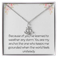Load image into Gallery viewer, Anchor Necklace for Wife Husband Best Friend Friendship Anniversary Jewelry Thoughtful The Storm Necklace Motivational Inspirational
