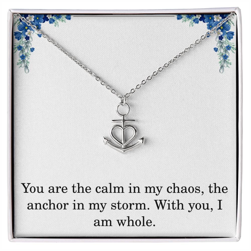 Anchor Necklace Gift With Love Message Card Sentimental Anchor Pendant Gift The Storm Necklace Motivational Inspirational