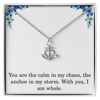 Anchor Necklace Gift With Love Message Card Sentimental Anchor Pendant Gift The Storm Necklace Motivational Inspirational