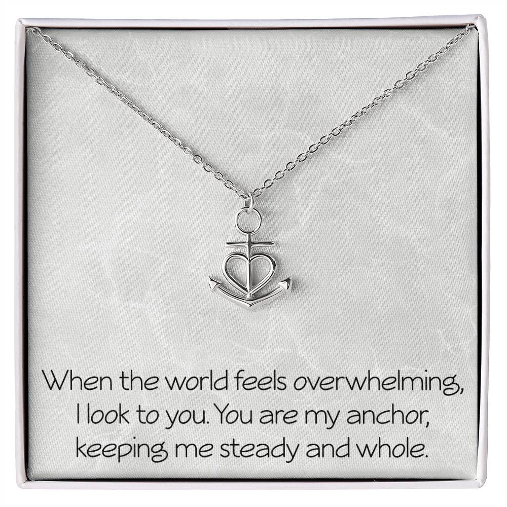 Annivesary Necklace for Wife With Message Valentine's Day Birthday Christmas Anchor Pendant for Women Girlfriend Friendship Best Friend Motivational Inspirational
