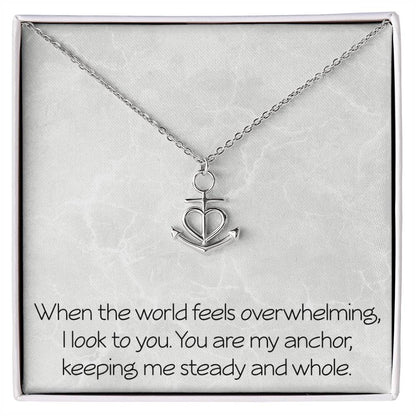 Annivesary Necklace for Wife With Message Valentine's Day Birthday Christmas Anchor Pendant for Women Girlfriend Friendship Best Friend Motivational Inspirational