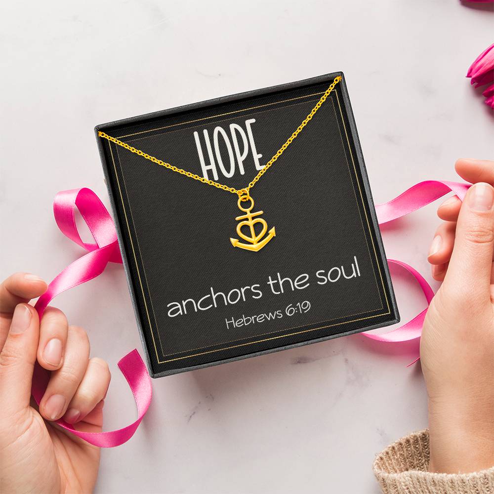 Hebrews 6 19 Necklace Hope Necklace Anchors the Soul Necklace Baptism Gifts for Her Anchor Pendant Inspirational Necklace Motivational Christian Gifts