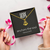 Load image into Gallery viewer, Hebrews 6:19 Necklace, "Hope Anchors the Soul" - Inspirational and Motivational Christian Jewelry
