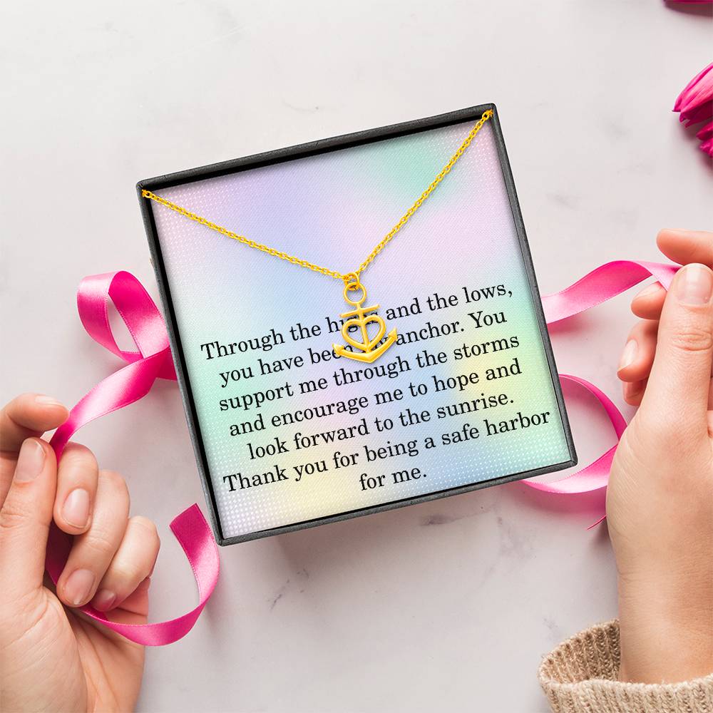 Anchor Penant Necklace for Women Support Christmas Gift Illness Cancer Survivor Surgury Christmas Gifts for Her