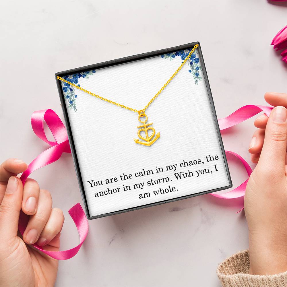 Anchor Necklace Gift With Love Message Card Sentimental Anchor Pendant Gift The Storm Necklace Motivational Inspirational