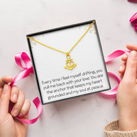 Load image into Gallery viewer, Heartfelt Anchor Necklace With Loving Message Meaningful Necklace Gift For Husband Wife or Friend Motivational Inspirational
