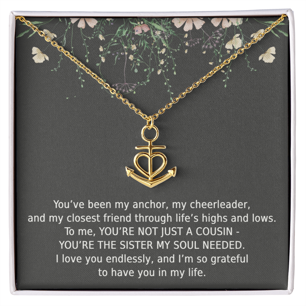 Cousin Necklace Sister Cousin Gifts for Women Cousin Jewelry for Women Anchor Pendant Soul