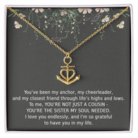 Load image into Gallery viewer, Cousin Necklace Sister Cousin Gifts for Women Cousin Jewelry for Women Anchor Pendant Soul
