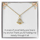 Anchor Necklace With Meaningful Message Anniversary Jewelry For Wife Husband Partner Christmas Birthday Motivational Inspirational