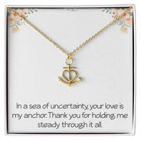 Load image into Gallery viewer, Anchor Necklace With Meaningful Message Anniversary Jewelry For Wife Husband Partner Christmas Birthday Motivational Inspirational
