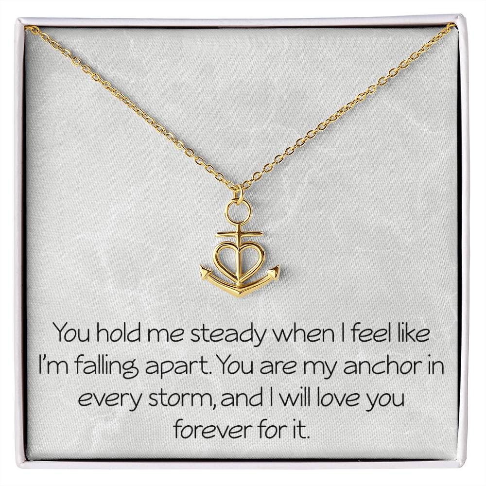 Anniversary Anchor Necklace With Emotional Message Card Gift For Partner Spouse Wife Husband Girlfriend Boyfriend Best Friend Motivational Inspirational
