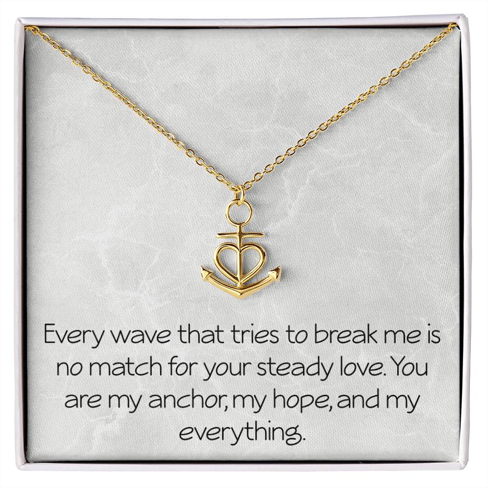 Anniversary Necklace for Women Anchor Necklace With Emotional Message Valentine's Day Christmas Birthday Friendship Motivational Inspirational