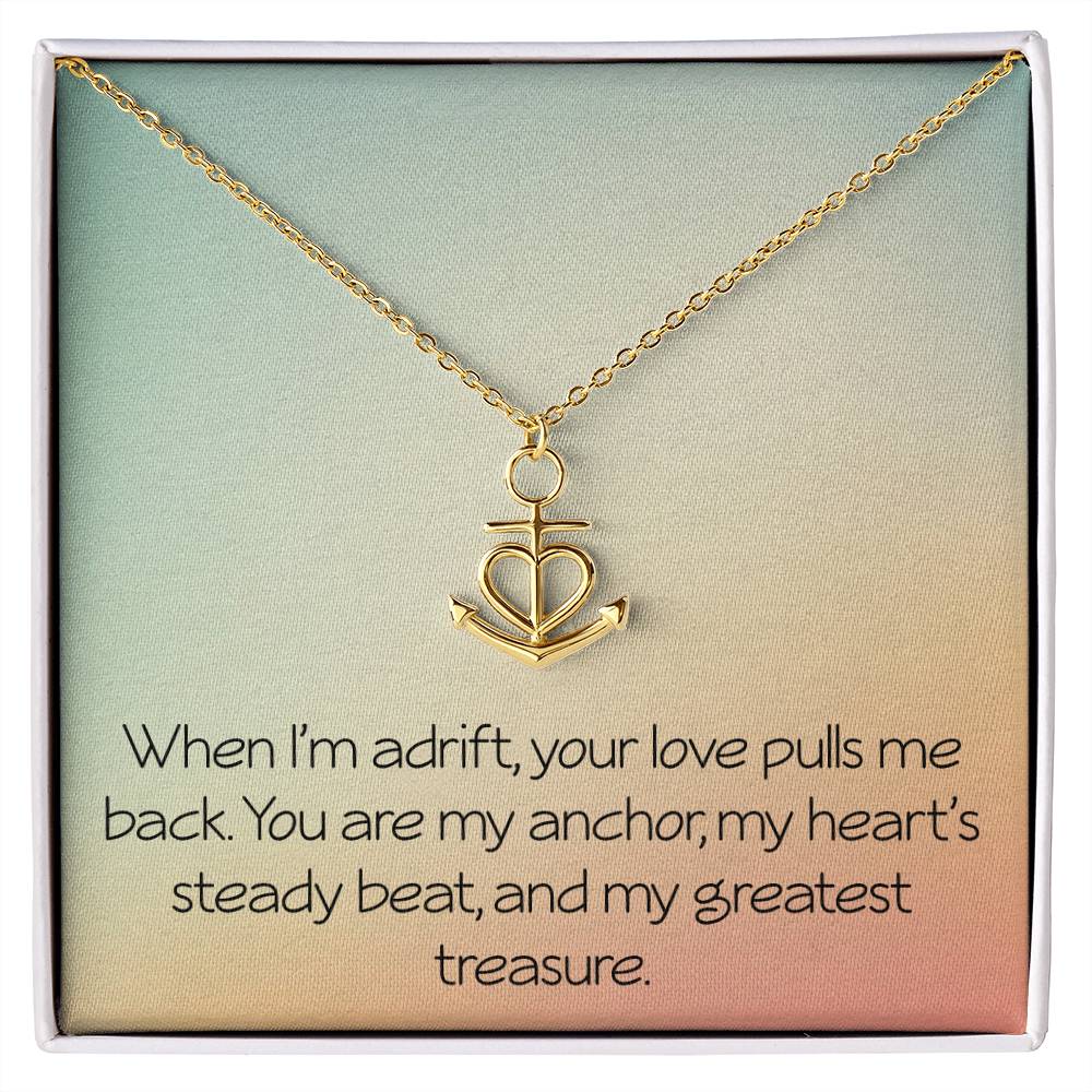 Valentine's Necklace for Women Anchor Necklace With Sentimental Message Anniversary Jewelry for Her Women Christmas Birthday Motivational Inspirational