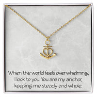 Load image into Gallery viewer, Annivesary Necklace for Wife With Message Valentine's Day Birthday Christmas Anchor Pendant for Women Girlfriend Friendship Best Friend Motivational Inspirational
