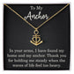 To My Anchor Necklace Gift With Love Message Anchor Pendant Gift For Partner Wife or Husband Motivational Inspirational