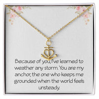 Load image into Gallery viewer, Anchor Necklace for Wife Husband Best Friend Friendship Anniversary Jewelry Thoughtful The Storm Necklace Motivational Inspirational
