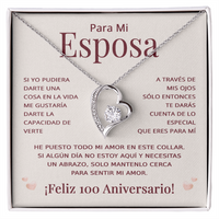 Load image into Gallery viewer, Regalo 100 Aniversario para Esposa - Collar Amor Eterno - To My Wife Necklace in Spanish
