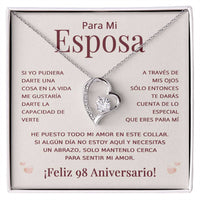 Load image into Gallery viewer, Regalo 98 Aniversario para Esposa - Collar Amor Eterno - To My Wife Necklace in Spanish
