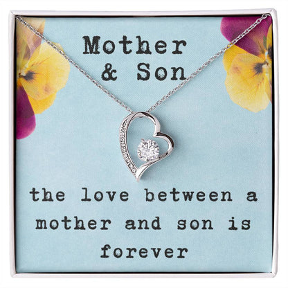 Mother’s Day Necklace from Son – Birthday or Christmas Gift for Mom – The Love Between a Mother and Son Is Forever