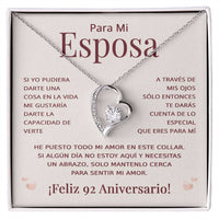 Load image into Gallery viewer, Regalo 92 Aniversario para Esposa - Collar Amor Eterno - To My Wife Necklace in Spanish
