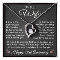 Load image into Gallery viewer, 42nd Anniversary Gift for Wife – Necklace with Heartfelt Message Card

