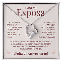 Load image into Gallery viewer, Regalo 71 Aniversario para Esposa - Collar Amor Eterno - To My Wife Necklace in Spanish
